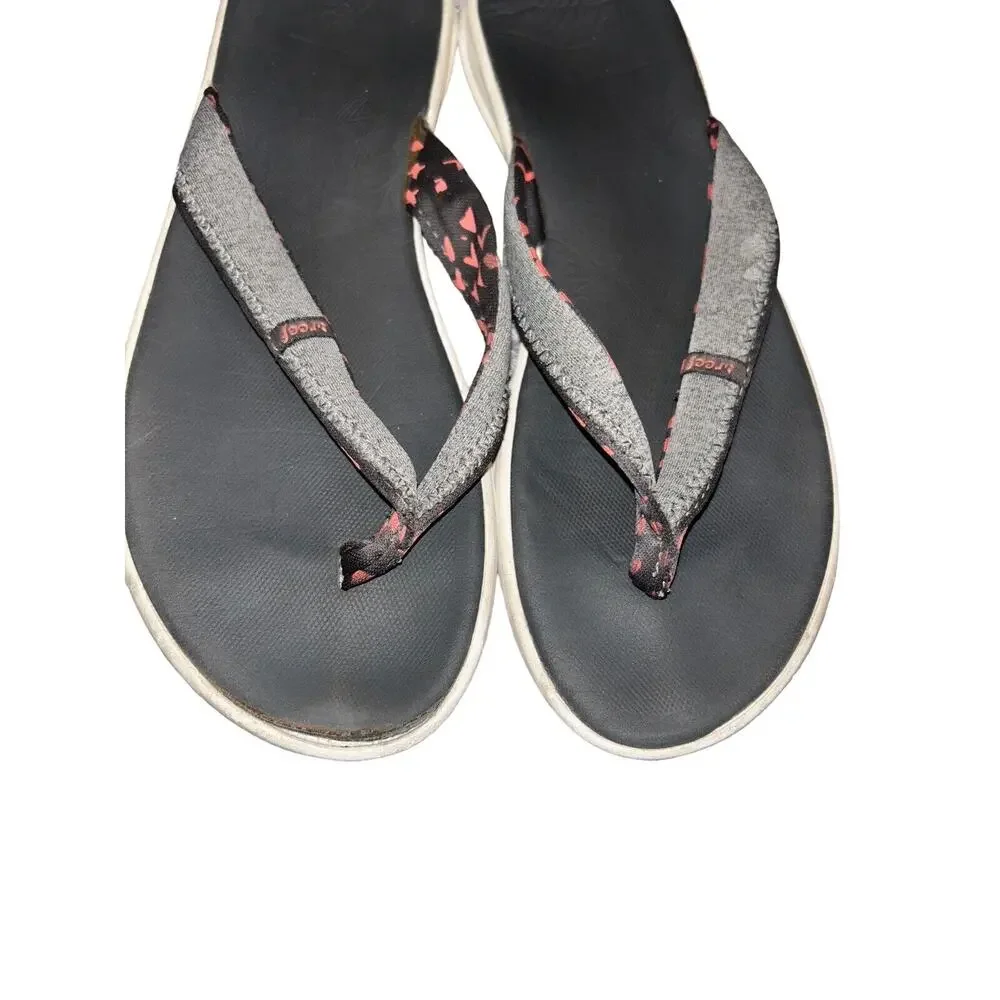 Reef Black Flip Flops Pink Gray Strap‎ Casual Sandals Women’s Size 7 Casual